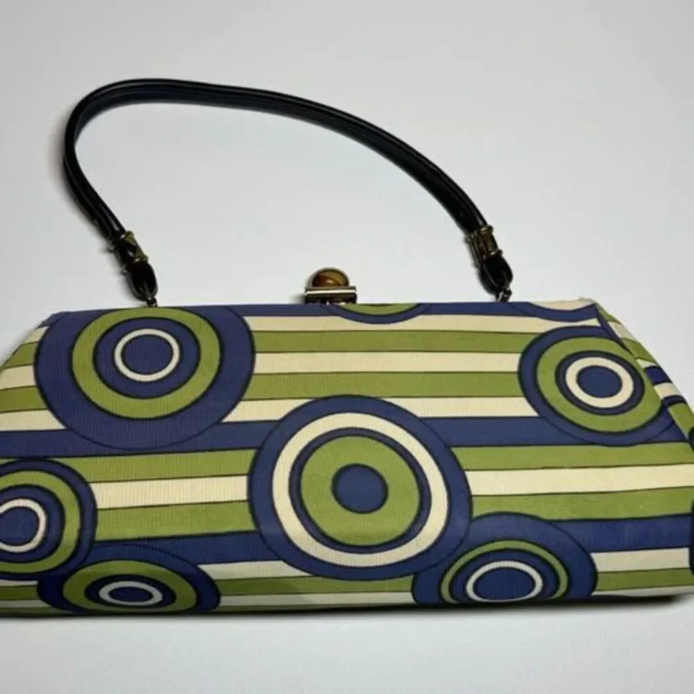 Vintage Mod Geometric Print Handbag